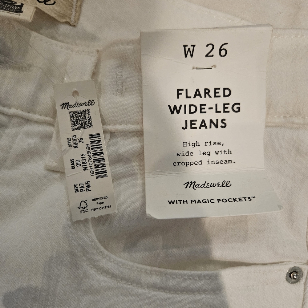 NWT Madewell Flare Wide Leg Crop Jeans Size 26 - Picture 9 of 13